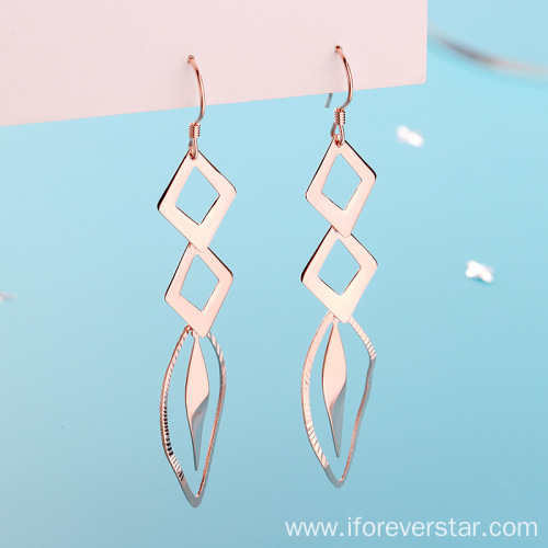 Trendy 925 Silver Dangle Earrings Geometry Ladies Earrings